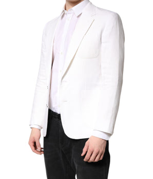 Dolce &amp; Gabbana White Single Breasted Men Coat Blazer Suit