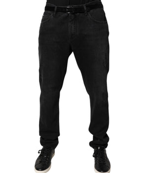 Dolce &amp; Gabbana Black Cotton Skinny Men Denim Jeans