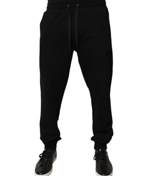 Dolce &amp; Gabbana Black Cotton Mid Waist Jogger Sweatpants Pants