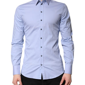 Dolce & Gabbana Light Blue Cotton SICILIA Dress Formal Shirt