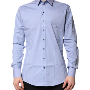 Dolce & Gabbana Light Blue Cotton SICILIA Dress Formal Shirt