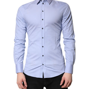 Dolce & Gabbana Light Blue Cotton SICILIA Dress Formal Shirt