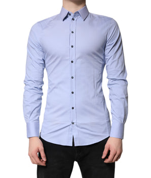 Dolce &amp; Gabbana Light Blue Cotton SICILIA Dress Formal Shirt