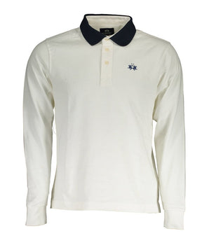 La Martina White Cotton Men Polo Shirt