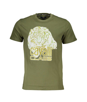 Cavalli Class Green Cotton T-Shirt