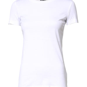 Dolce & Gabbana White Cotton Crew Neck Short Sleeves T-shirt