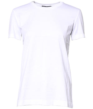 Dolce & Gabbana White Cotton Crew Neck Short Sleeves T-shirt