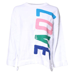 Love Moschino White Graphic Print Cotton Long Sleeves T-shirt