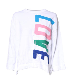 Love Moschino White Graphic Print Cotton Long Sleeves T-shirt