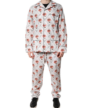 Dolce &amp; Gabbana Multicolor Floral Print Cotton Pajama Set Sleepwear