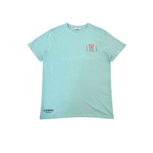 Camiseta de algodón azul claro Iceberg