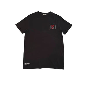 Camiseta de algodón negra Iceberg
