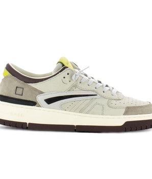 D.A.T.E Beige Leather Sneaker