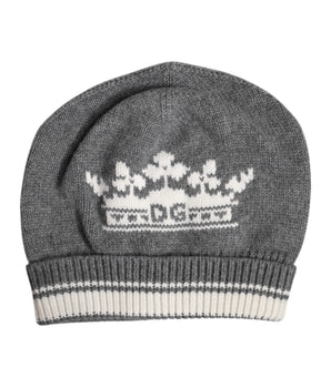 Dolce &amp; Gabbana Gray Cashmere Knitted Winter Beanie Hat