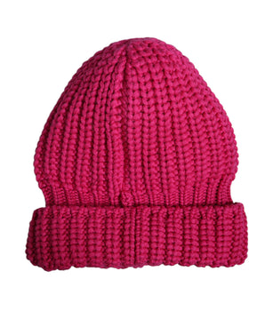 Dolce & Gabbana Pink Solid Wool Knitted Winter Beanie Hat