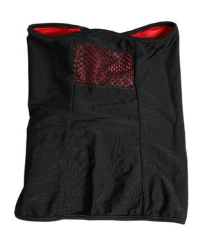 Dolce & Gabbana Black Nylon Knitted Neck Warmer Balaclava Scarf