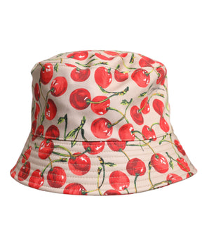 Dolce & Gabbana Beige Cotton Printed Wide Brim Bucket Hat
