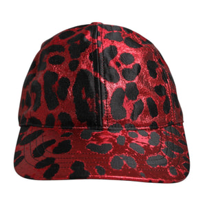 Dolce & Gabbana Red Leopard DG Logo 6 Panels Baseball Cap