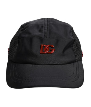 Dolce & Gabbana Black Nylon DG Logo 6 Panels Baseball Cap