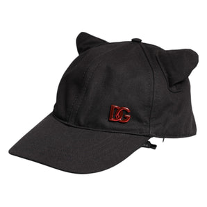 Gorra de béisbol de 6 paneles con parche del logotipo de Dolce &amp; Gabbana en algodón negro