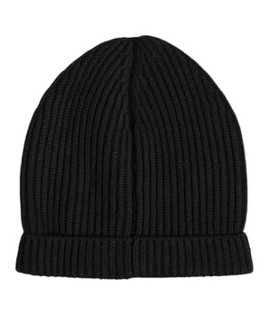 Dolce & Gabbana Black Cashmere Knitted Winter Beanie Hat