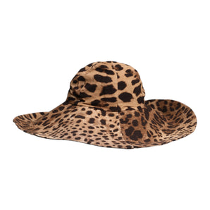 Dolce & Gabbana Brown Leopard Viscose Women Bucket Hat