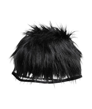 Dolce & Gabbana Black Faux Fur Bucket Hat