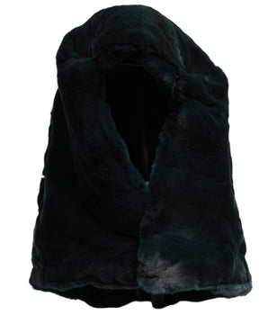 Dolce & Gabbana Black Weasel Fur Womens Beanie Hat