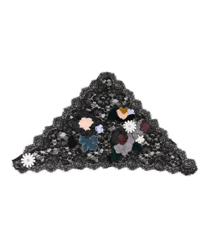 Dolce & Gabbana Black Lace Floral Applique Cotton Veil Hat