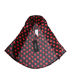 Dolce & Gabbana Black Red Hearts Polyester Hat