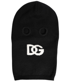 Dolce & Gabbana Black Cashmere Knitted Ski Mask Balaclava Hat
