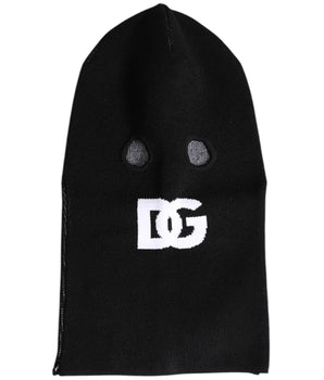 Dolce & Gabbana Black Cashmere Knitted Ski Mask Balaclava Hat