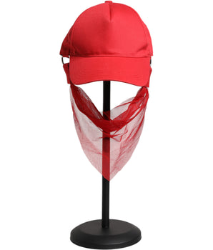 Dolce & Gabbana Red Cotton 6 Panels Women Baseball Cap