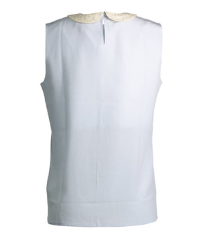 Camiseta de tirantes de seda azul Gant para mujer