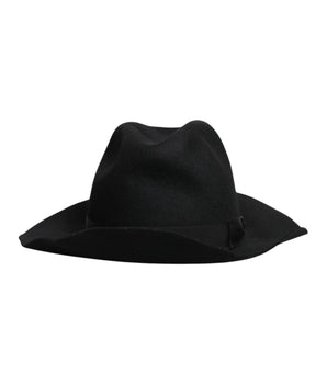 Dolce & Gabbana Black Wide Brim Trilby Fedora Hat
