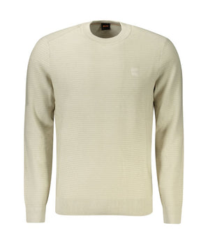 Hugo Boss Beige Cotton Men Sweater