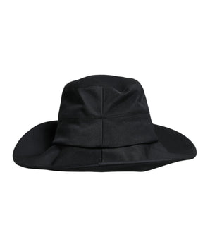 Sombrero fedora de ala ancha de algodón negro de Dolce &amp; Gabbana