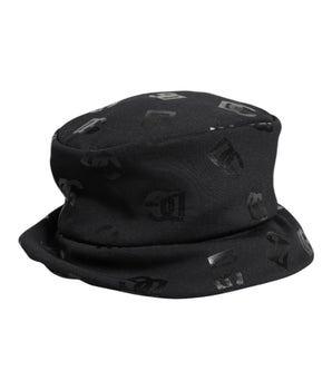 Sombrero de pescador de jacquard de poliéster con monograma DG negro de Dolce &amp; Gabbana