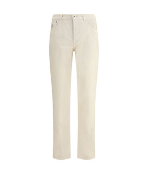 Brunello Cucinelli White Cotton Casual Pants