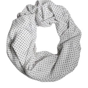 Dolce & Gabbana White Polka Dots Polyester Wrap Shawl Scarf