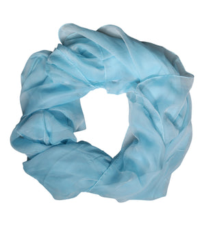 Bufanda chal rectangular de seda azul claro de Dolce &amp; Gabbana