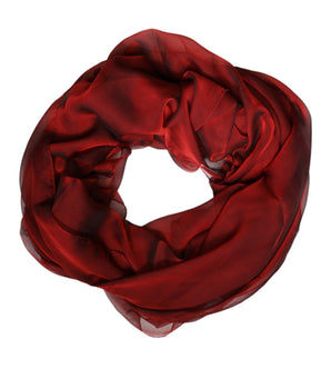 Bufanda chal rectangular de seda roja Dolce &amp; Gabbana para mujer