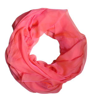 Bufanda chal rectangular de seda rosa de Dolce &amp; Gabbana para mujer