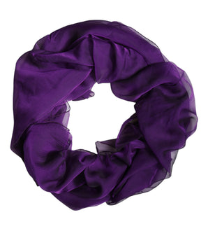 Bufanda chal rectangular de seda morada de Dolce &amp; Gabbana