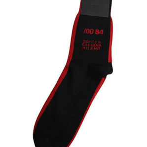 Dolce & Gabbana Black Nylon DG Logo Mid Calf Men Socks