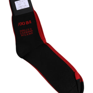 Dolce & Gabbana Black Nylon DG Logo Mid Calf Men Socks