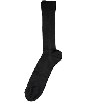 Dolce &amp; Gabbana Black Cotton DG Logo Mid Calf Men Socks