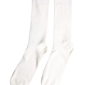 Dolce &amp; Gabbana White Cotton Solid Mid Calf Men Socks
