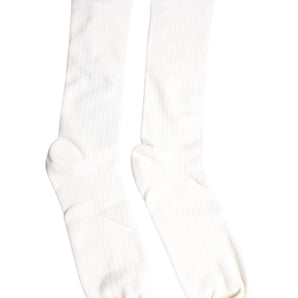 Dolce &amp; Gabbana White Cotton Solid Mid Calf Men Socks