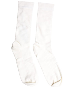 Dolce &amp; Gabbana White Cotton Solid Mid Calf Men Socks